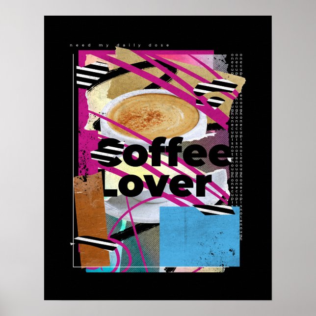 Poster Colagem do Café Lover (Frente)