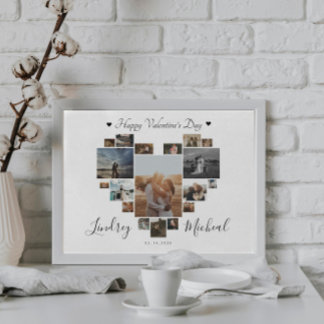 Poster COLAGEM DO CORAÇÃO DO feliz dia de os namorados