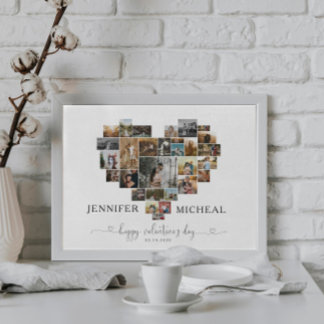 Poster COLAGEM DO CORAÇÃO DO feliz dia de os namorados