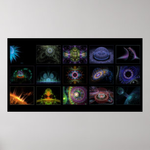 Poster colagem do fractal do digitalgreenlife