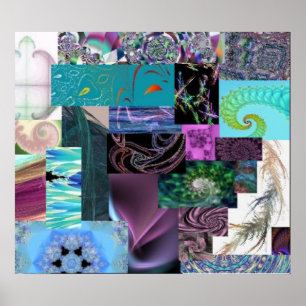 Póster Colagem do Fractal--Impressão da trança
