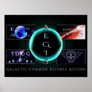 Poster Colagem do logotipo AEGIS (16x12)