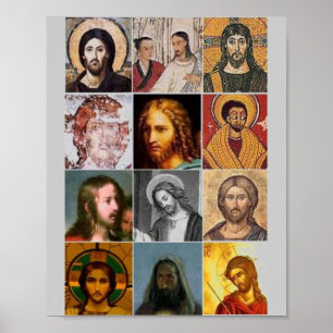 Póster Colagem do vintage do Jesus Cristo santamente