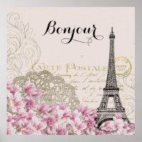 Colagem em Torre Eiffel de Bonjour Vintage