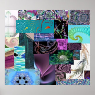 Póster Colagem Fractal—Impressão Braid