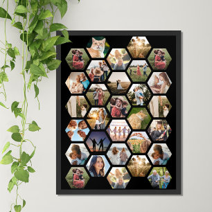 Poster Colagem Geométrica de Fotos da Família