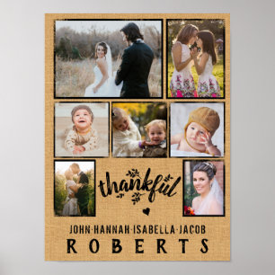 Poster Colagem grata da foto de família da casa da quint