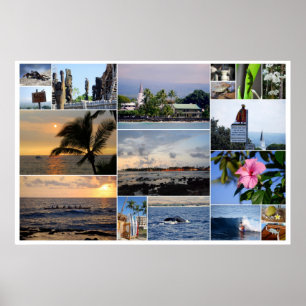 Poster Colagem Kailua-Kona Hawaii 36 x 24