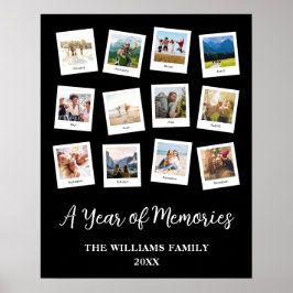 Poster Colagem Mensal de Fotografias de Ano da Família de