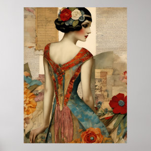Poster Colagem Mídia Mista de Moda Vintage