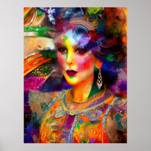 Poster Colagem Mídia Mista de Mulher