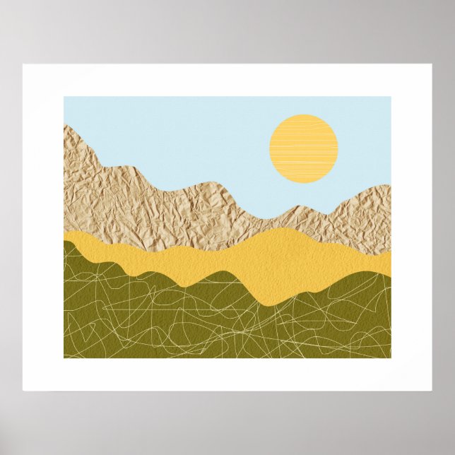 Poster Colagem Paisagem Abstrata (Frente)