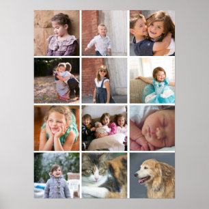 Poster Colagem personalizada da foto com doze fotos