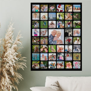 Poster Colagem Personalizada de 45 Fotos com Legendas Pre