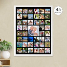 Colagem Personalizada de 45 Fotos Cor Personalizad