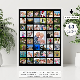 Poster Colagem Personalizada de 45 Fotos Cor Personalizad