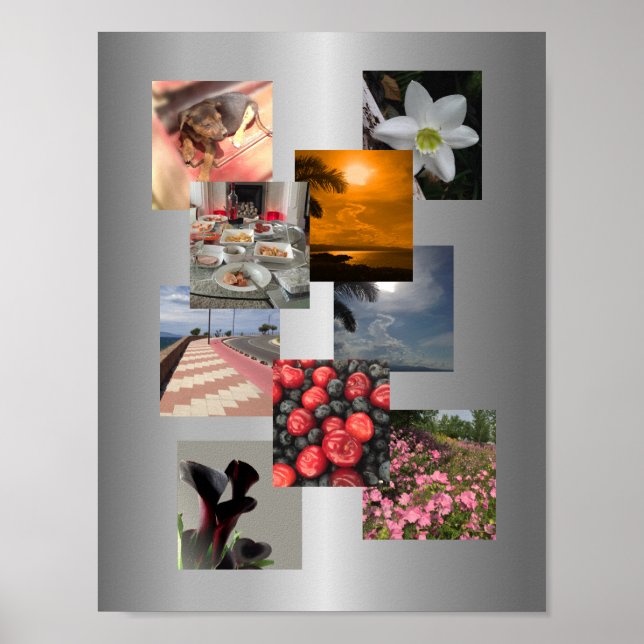 Póster Colagem Personalizada de 9 Fotos  (Frente)