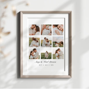 Poster Colagem Personalizada de 9 Fotos de Casais