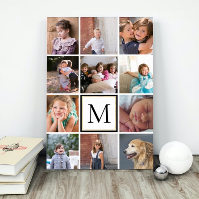 Poster Colagem personalizada de doze fotografias e monogr (Criador carregado)