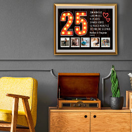 Poster Colagem Personalizada de Fotografias de Corações d