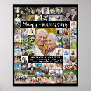 Poster Colagem Personalizada de Fotos de Aniversário de 6