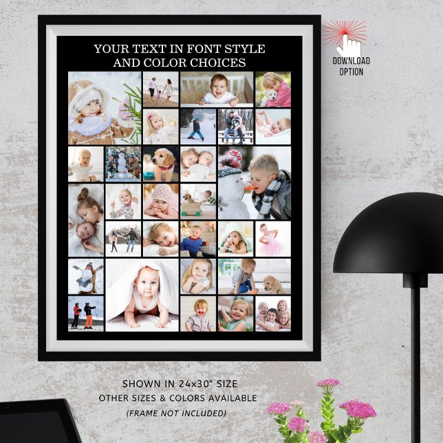 Poster Colagem Simples de 30 Fotos Cor e Texto Personaliz (Criador carregado)