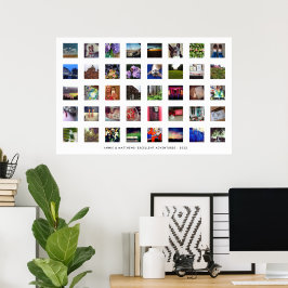 Poster Colagem Simples de Memória de Fotos Moderna 40 Qua