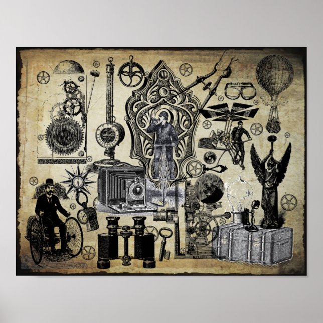 Poster Colagem Steampunk #3 (Frente)