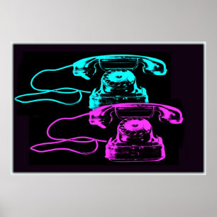 Poster Colagem velha do telefone