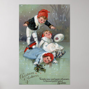 Póster Colapso de patinagem dos miúdos de GladnessIce do
