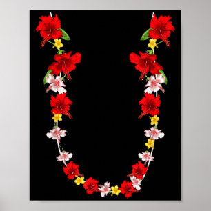 Poster Colar de Flores Havaiano Trocal Flores de Verão Le