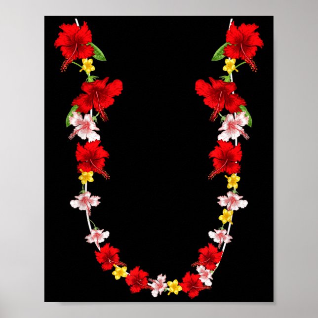 Poster Colar de Flores Havaiano Trocal Flores de Verão Le (Frente)