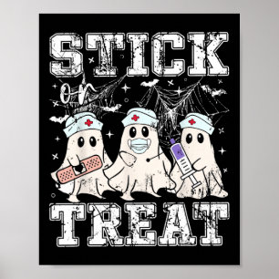 Poster Colar Ou Tratar O Halloween Da Enfermeira Técnica 