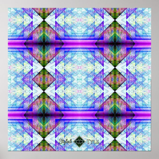 Poster Colcha de Prisma de Triângulo Invertido (Frente)
