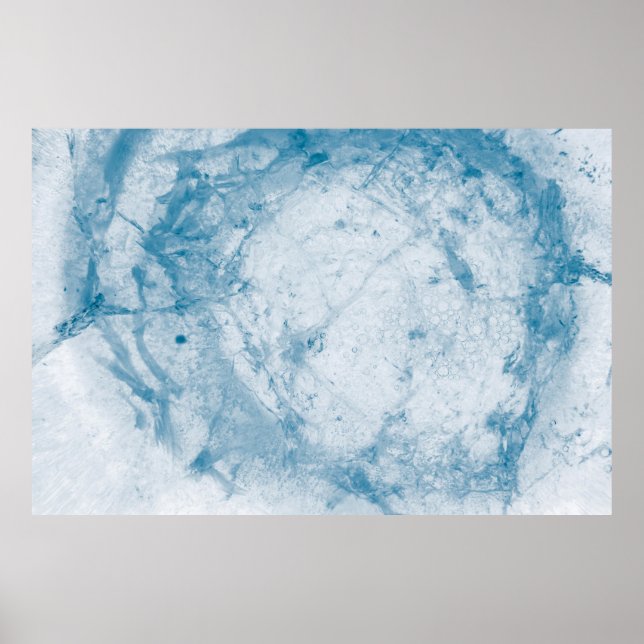 Poster Colchão floral branco e azul (Frente)