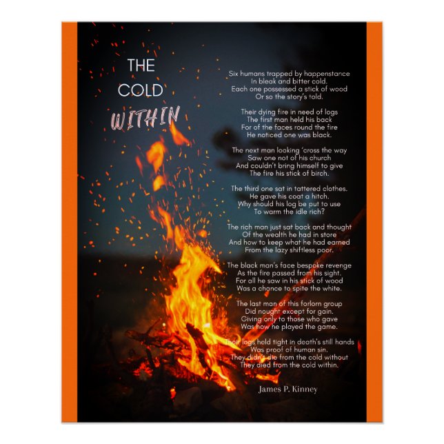 Póster "Cold In Poem", por James P. Kinney (Frente)