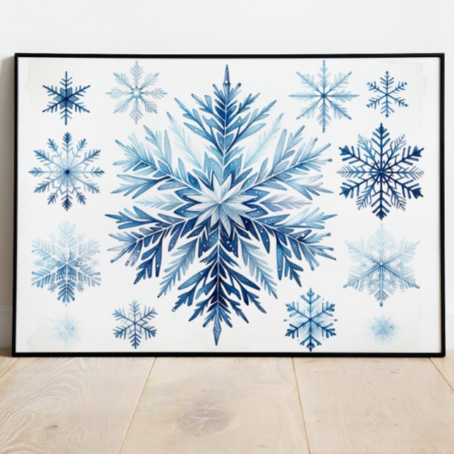 Poster Coleção de Aquarelas do Floco de Neve (Criador carregado)
