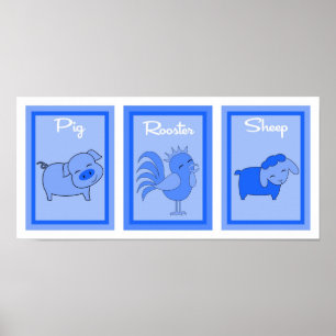 Poster Coleção de Arte de Barn Yard Boys 5X7