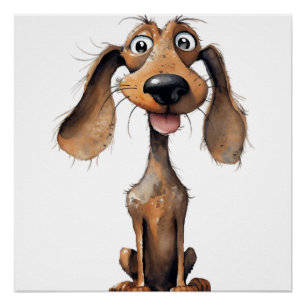 Póster Coleção de Arte de Raças de Cachorro de Desenho An