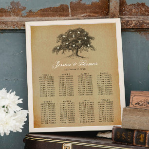 Poster Coleção de Casamento de Árvores de Carvalho Antigo