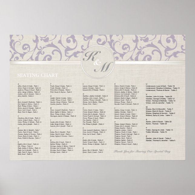 Póster Coleção de Casamento lavanda SmartElegance (Frente)
