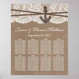 Poster Coleção de Casamentos de Âncoras Náuticas Russas