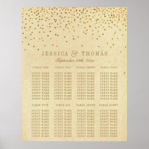 Póster Coleção de Casamentos Vintage Glam Dourado Confett