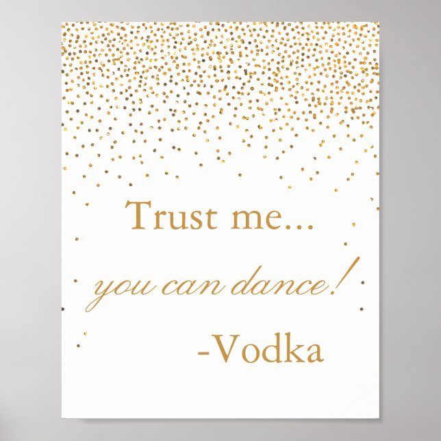 Poster Coleção de Casamentos Vintage Glam Dourado Confett (Frente)