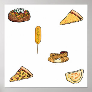 Poster Coleção de comidas rápidas