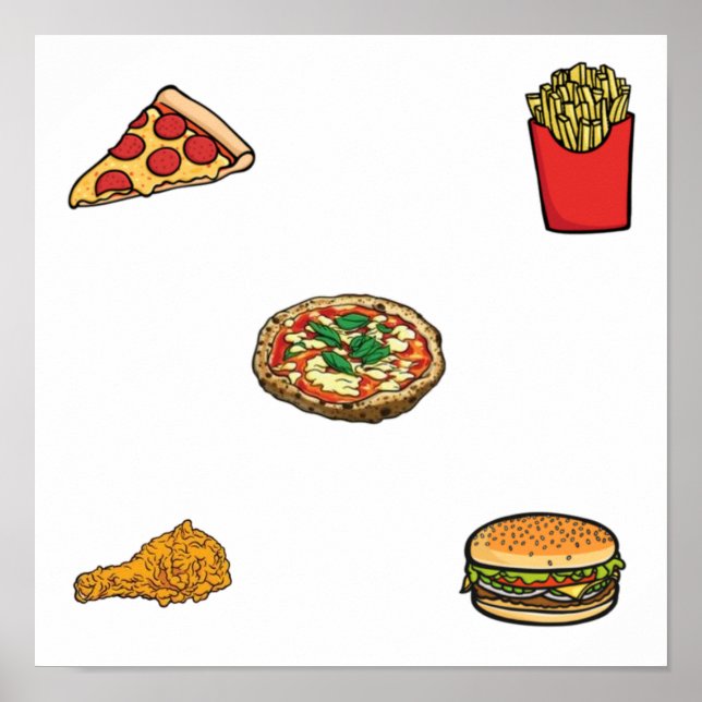 Poster Coleção de comidas rápidas (Frente)