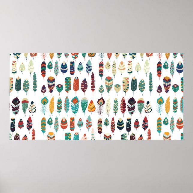 Poster Coleção de desenhar tribais de mão de boho vintage (Frente)