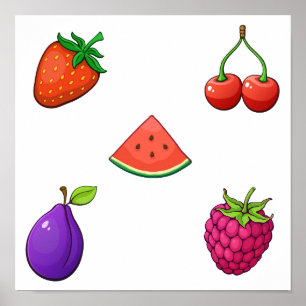 Poster coleção de frutas