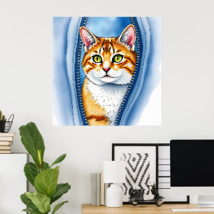 Poster Coleção de Gatos Populares Bonitos e Bonitos Cacho