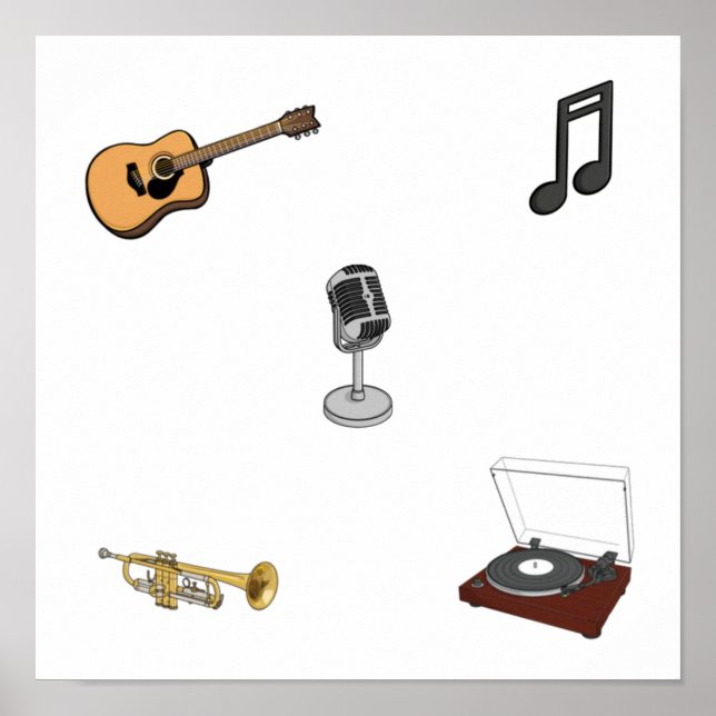 Poster Coleção de instrumentos de música (Frente)